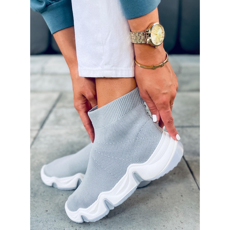 Nova Gray high-top sock sports shoes grey 1