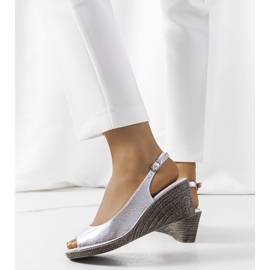 Beldesa silver wedge sandals 1