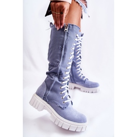 WS1 High Tied Boots Kayra Blue Trappers 2