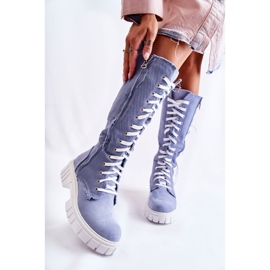 WS1 High Tied Boots Kayra Blue Trappers 1