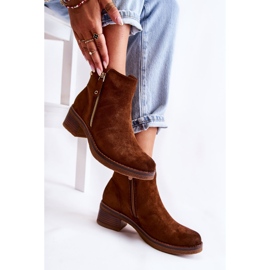PS1 Brown Laurisa suede boots on a low heel 2