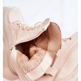 Women's Suede Ankle Boots Beige Vanita 1