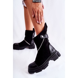 Seastar Fashionable Women's Suede Boots With Zipper Black Kandell 1