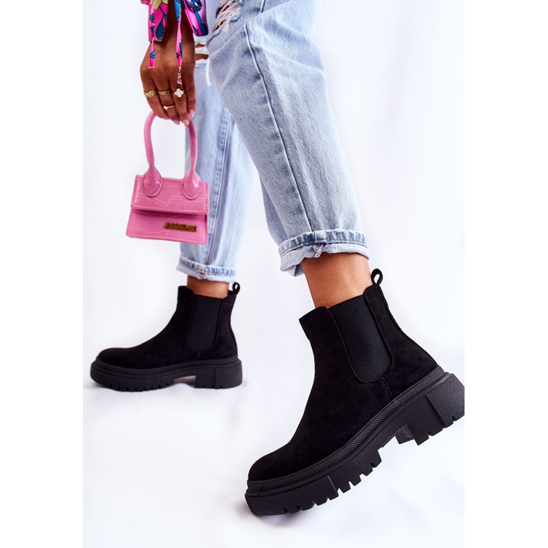 PS1 Black Lorea Suede Slip On Workers Boots 2