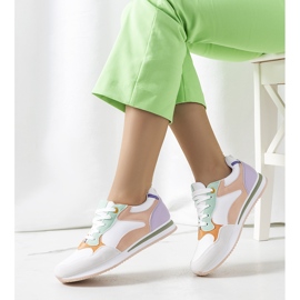 Kindler women's white and purple sneakers violet pink 1