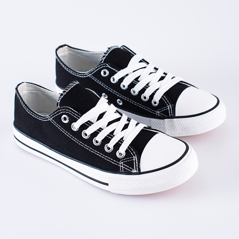 Classic Shelovet black youth sneakers 1
