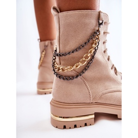 PS1 Suede warm boots with a chain Beige Sorita 2