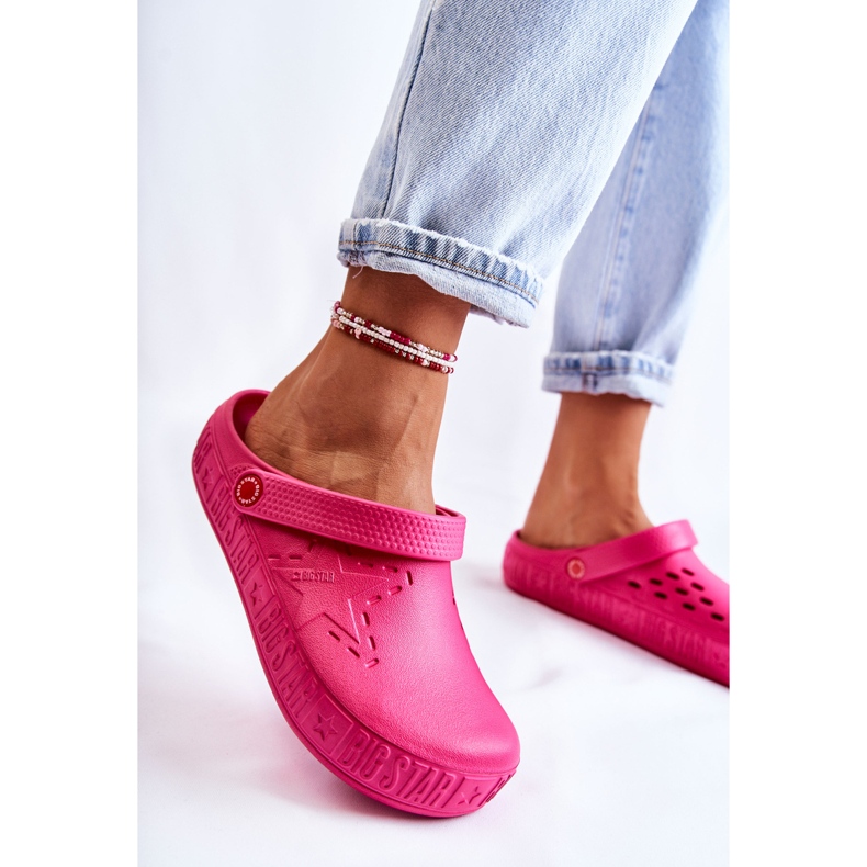 Women's Light Slippers Kroks Big Star II275007 Fuchsia pink 2