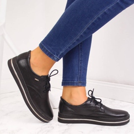 Black leather women's shoes Helios 380 2