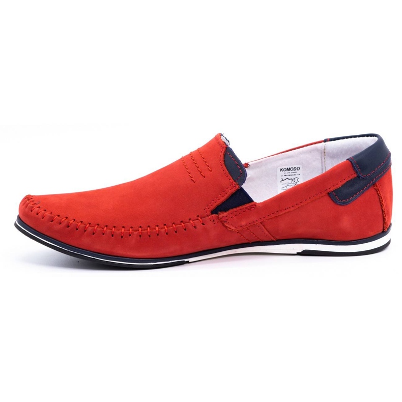 KOMODO Men's leather loafers 876 red 1