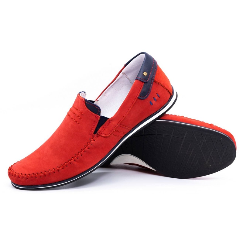 KOMODO Men's leather loafers 876 red 3 KOMODO Men's leather loafers 876 red 3