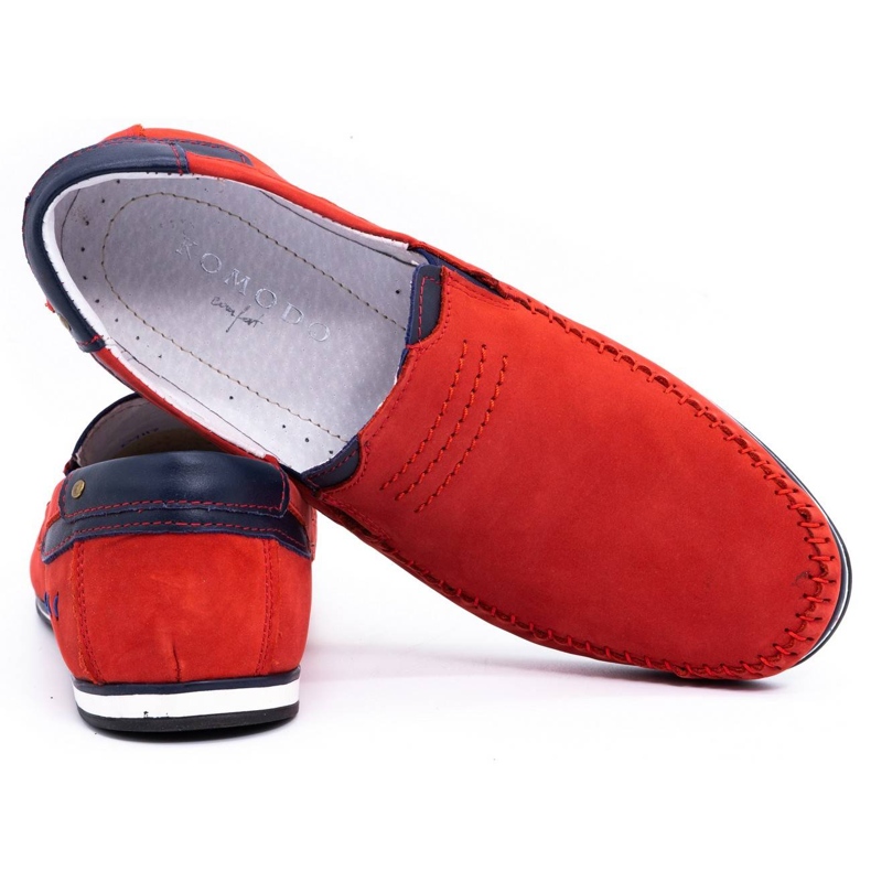 KOMODO Men's leather loafers 876 red 4