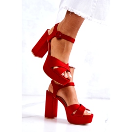 FM1 Suede Red Heeled Sandals Semilla 2