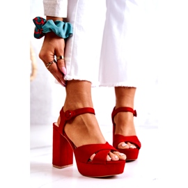FM1 Suede Red Heeled Sandals Semilla 1