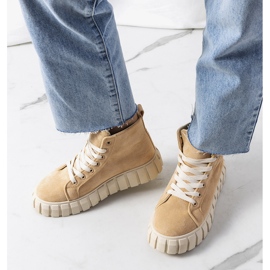 Beige sneakers on the Christal platform 1