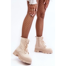 Suede Boots With Zipper Beige Marley 2