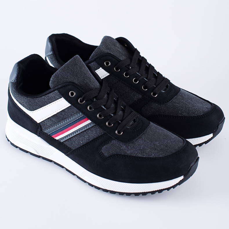 Comfortable black Shelovet men's sports shoes 1