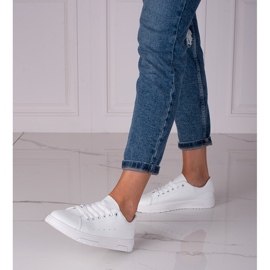 White Shelovet women's sneakers made of ecological leather 1