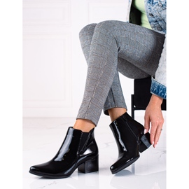 SHELOVET Black lacquered Chelsea boots Sergio Leone with high heels 1