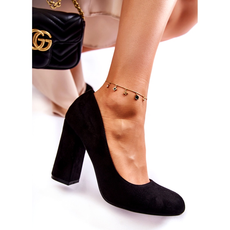 WT1 Classic Suede Pumps On Heel Black Reiser 1