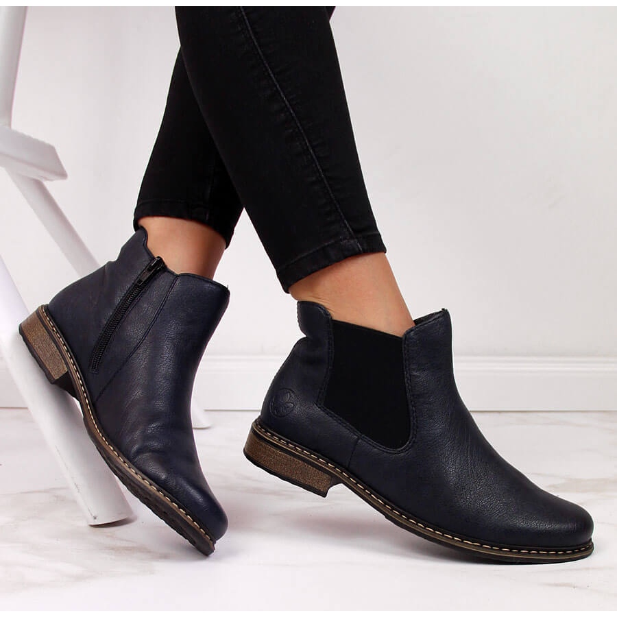 Rieker navy blue ankle 2025 boots