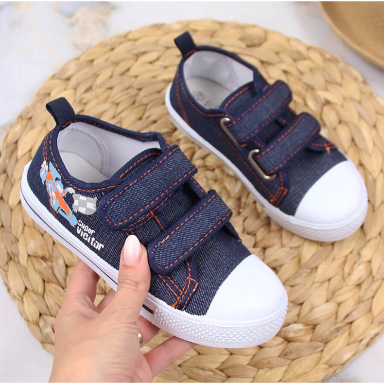 Atletico denim velcro children's sneakers blue 1 Atletico denim velcro children's sneakers blue 1