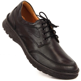 Black leather shoes for men Łukbut 947 1