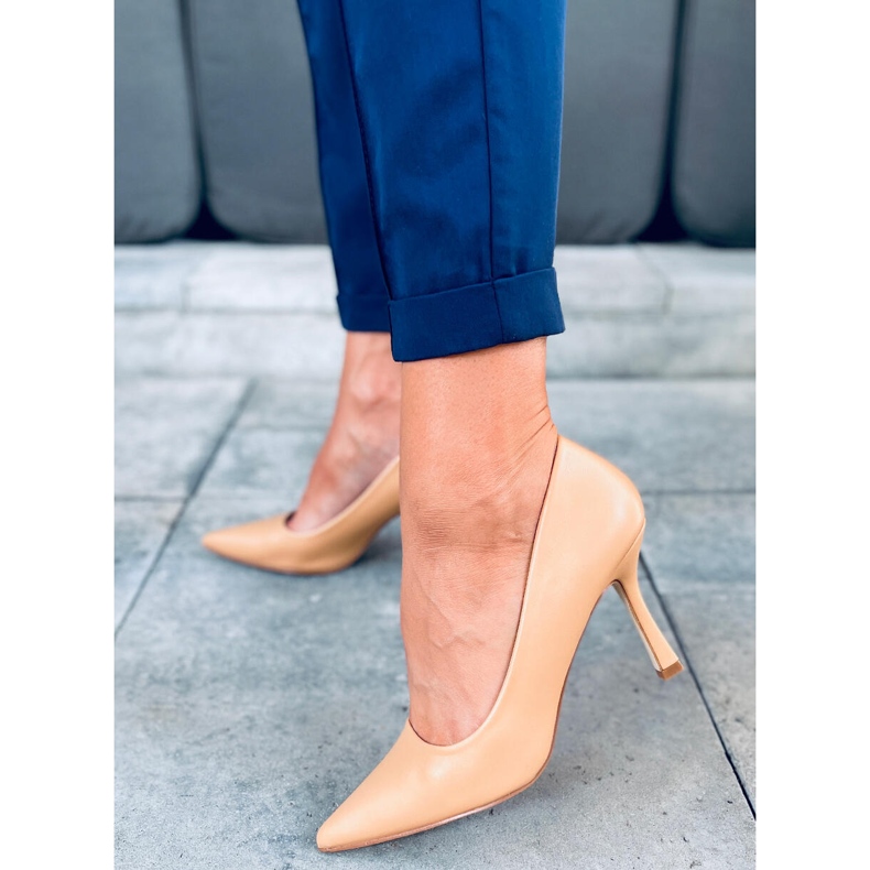 Women's grain high heels Aurora Camel brown 1