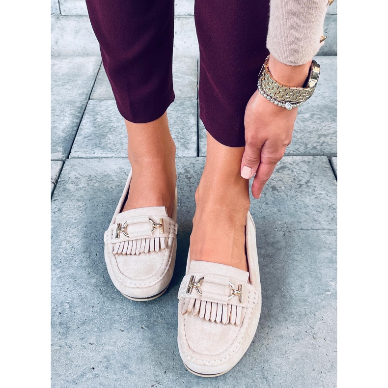 Leif Beige women's loafers 1