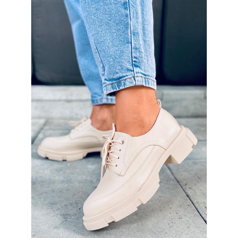 Loafers on a high Unna Beige sole 1