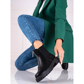 Shelovet women's black workers with a zipper 1