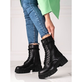 Shelovet women's workers on a thick sole black 2