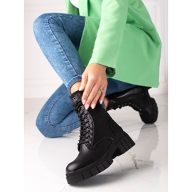 Shelovet women's workers on a thick sole black 1