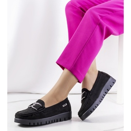 Black loafers on the Campini platform 1