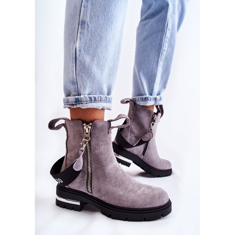 PS1 Warm Women's Boots With Zipper Gray Calvaro grey 2