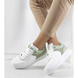 Green women's sneakers Lins white 1