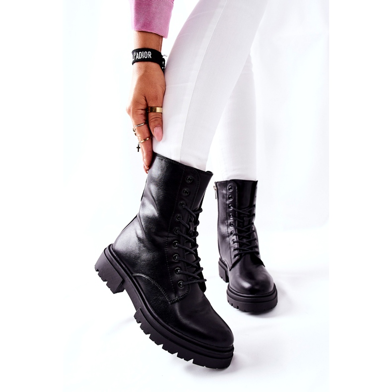 Women's boots black workers Evento 21BT35-4235 boots 2