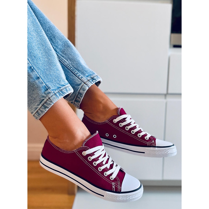 Basic Wine classic women's sneakers red 2