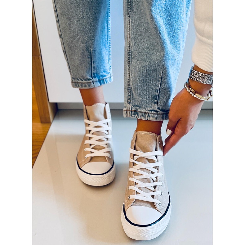 Canvas sneakers Jude Khaki ankle beige 1