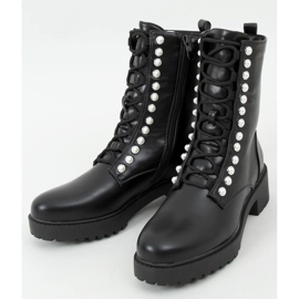 Military boots with Odrey Black pearls 1