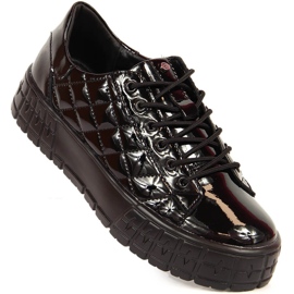 Black patent quilted women's shoes Filippo 1