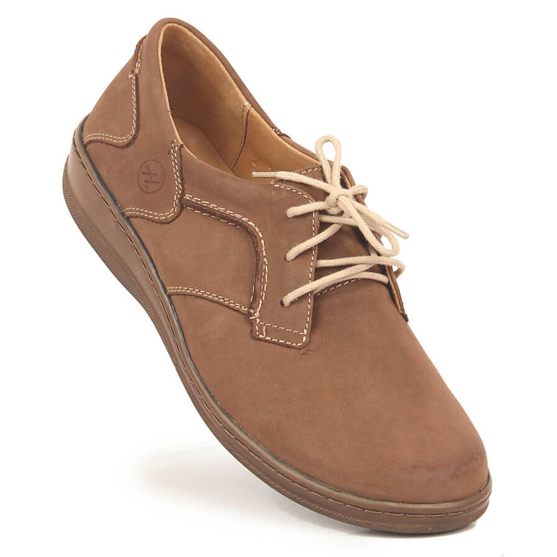 Comfortable leather women's shoes in beige Helios 715 1