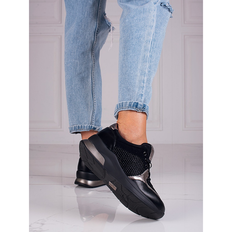 Black stylish Vinceza trainers 1