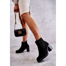 PG1 Black Cambia Suede Boots With Studs On A Post 2