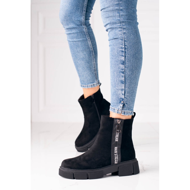 Shelovet women's black boots made of ecological suede 1 Shelovet women's black boots made of ecological suede 1