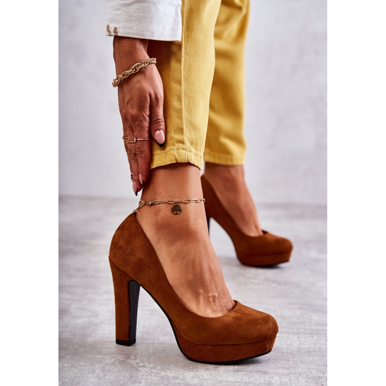 Classic Suede Pumps On Heel Camel Soro brown 2