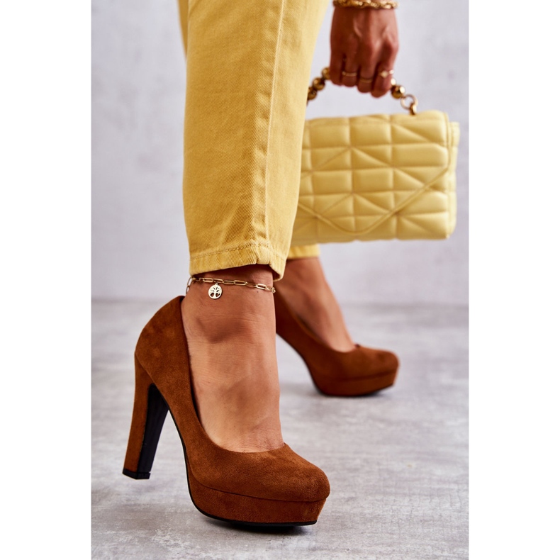 Classic Suede Pumps On Heel Camel Soro brown 1