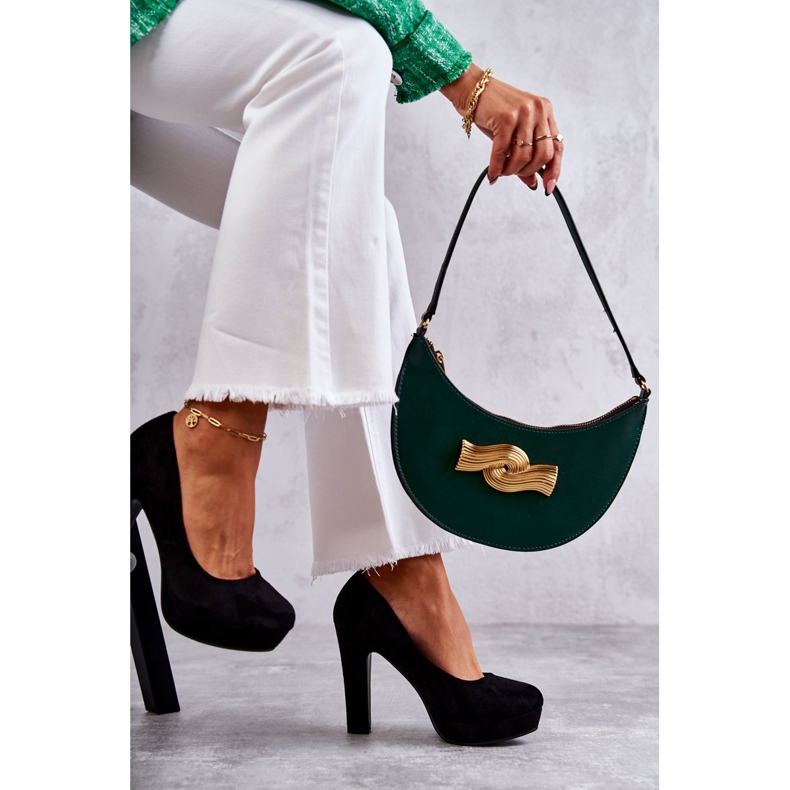 WS1 Classic Suede Pumps On Heels Black Soro 1