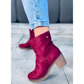 Linzi Wine rubber heel boots red 1