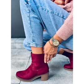 Linzi Wine rubber heel boots red 2